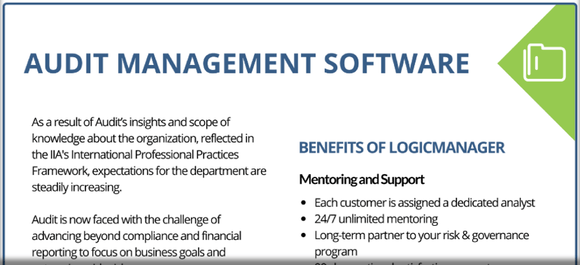 Audit-Solution-Datasheet-LogicManager Audit Management Datasheet