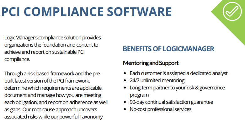 PCI DSS Compliance Datasheet