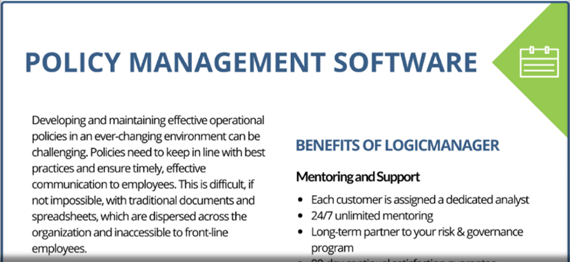 Policy-Management-Solution-Datasheet-LogicManager Policy Management Datasheet