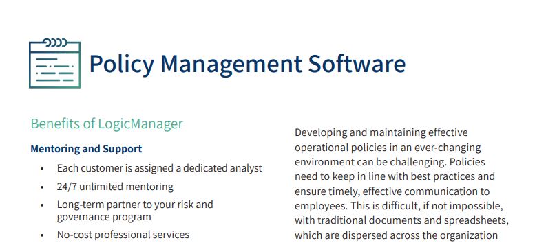 policy management datasheet logicmanager