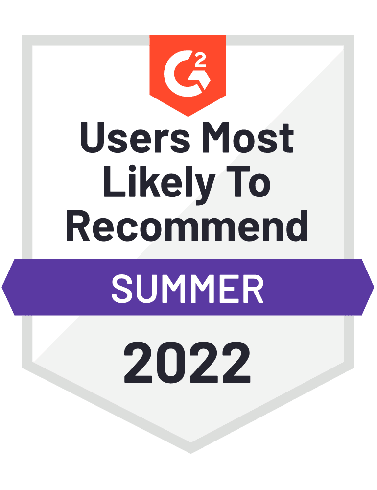 G2 Users Most Likely to Recommend Summer 2022