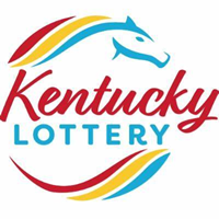red yellow and blue logo for the kentucky lottery with a horse