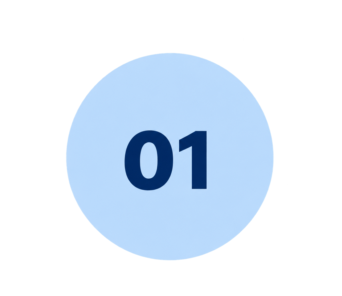 Light Blue “01” Circular Badge