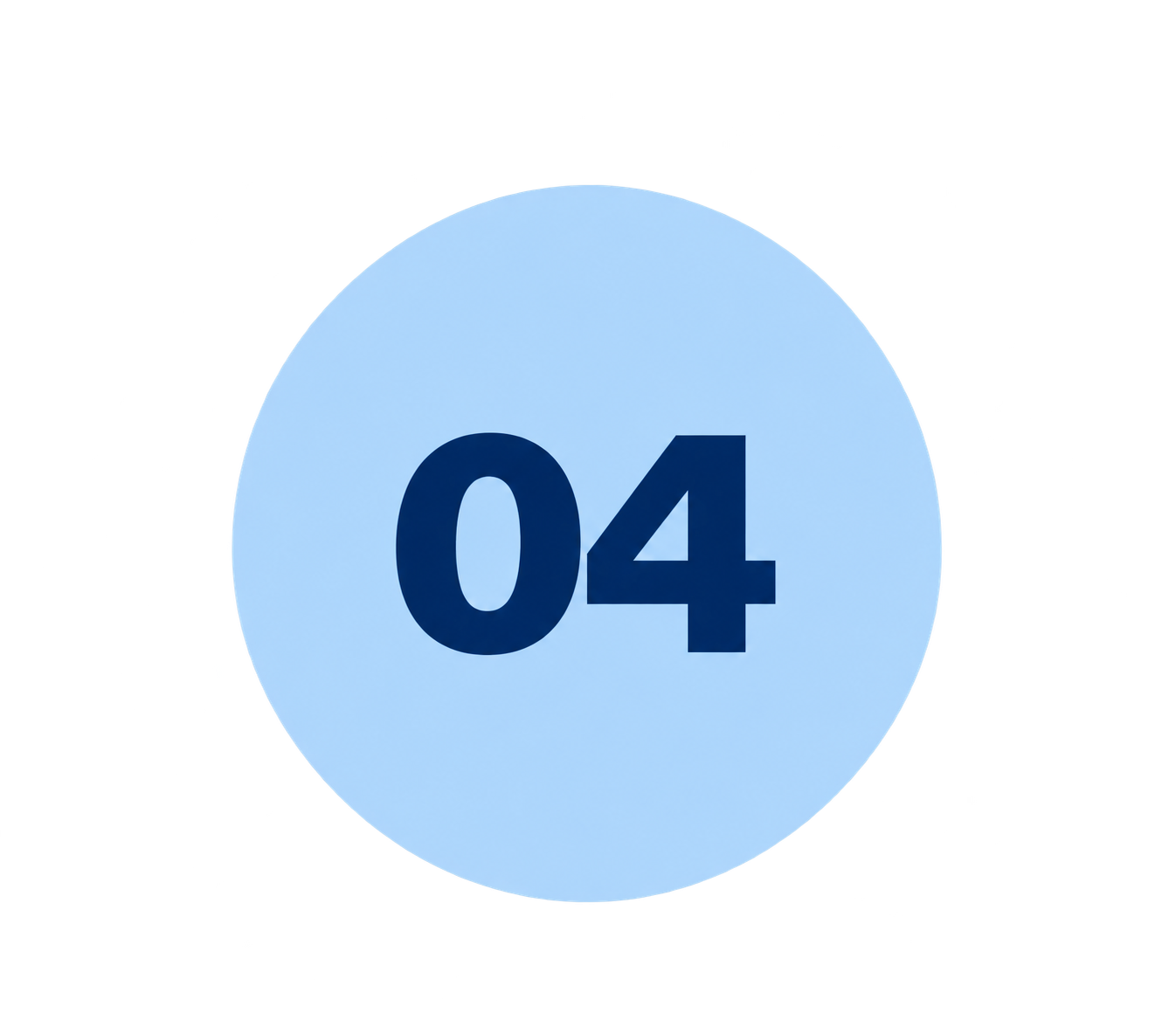 Light Blue Circular Badge with 04