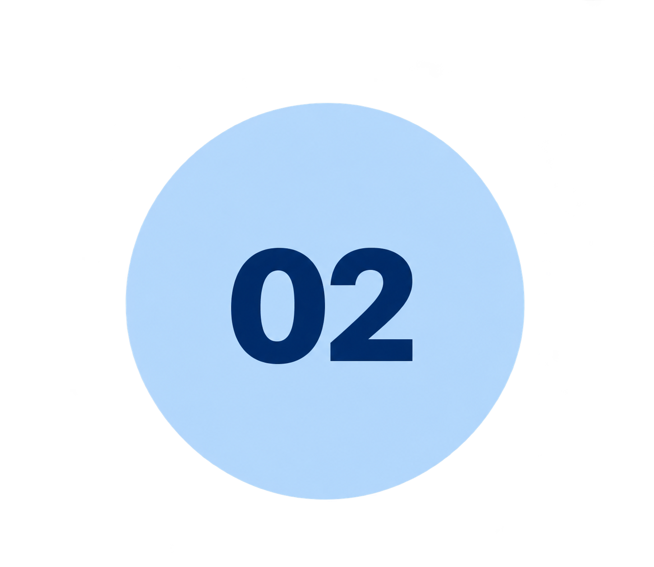 Minimal Blue Circle Badge with 02