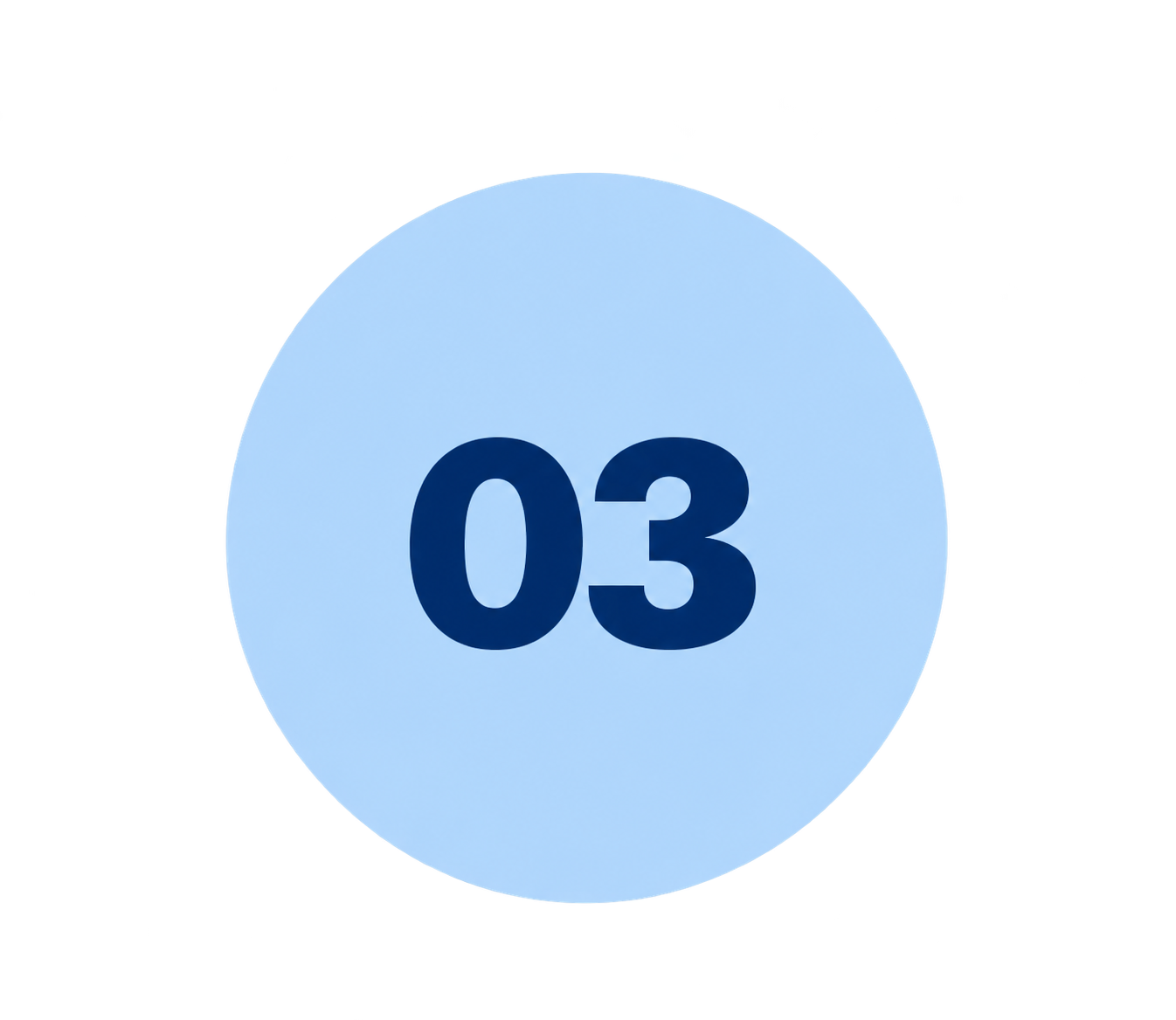 Pastel Blue Badge with 03